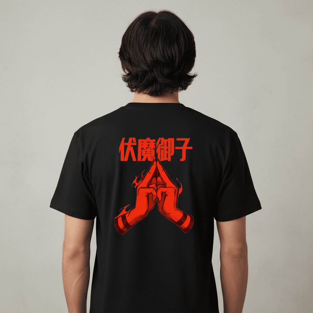 Cursed Hand Anime Tshirt Unisex Black-image