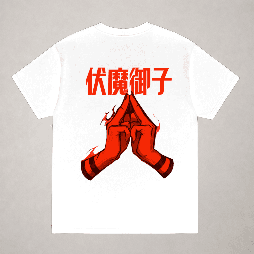 Cursed Hand Anime Tshirt Unisex White